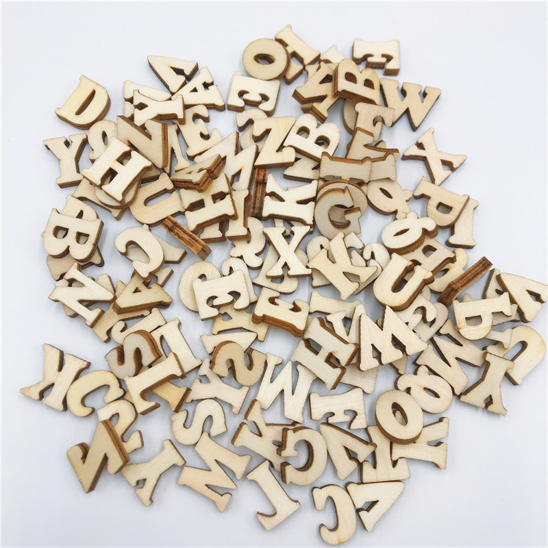 Art And Craft Letter Z - 100/200/400PCS Mini Unfinished Wood Chip Shapes