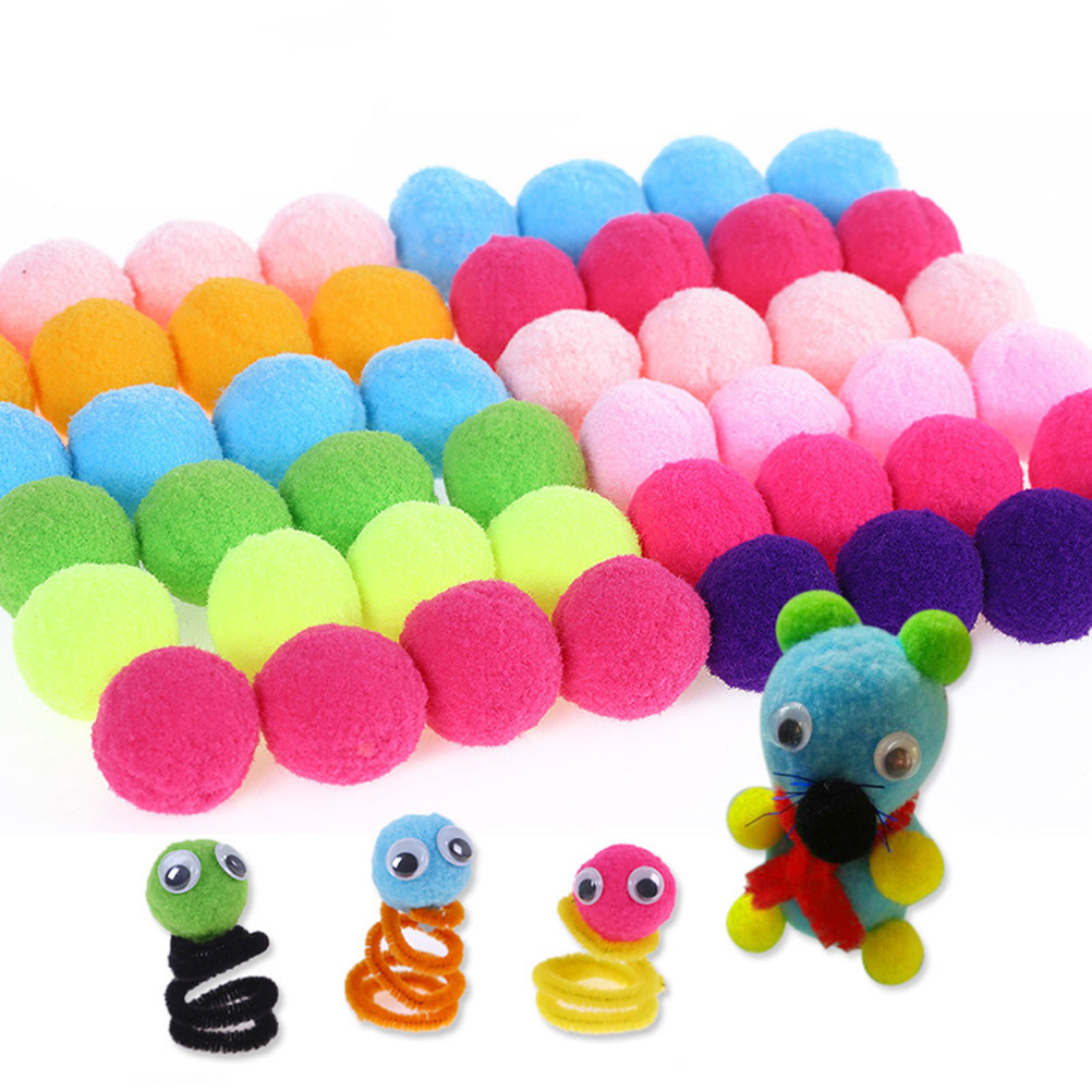 Art Craft For Kindergarten - 100Pcs Pom Ball Handmade Material Colorful