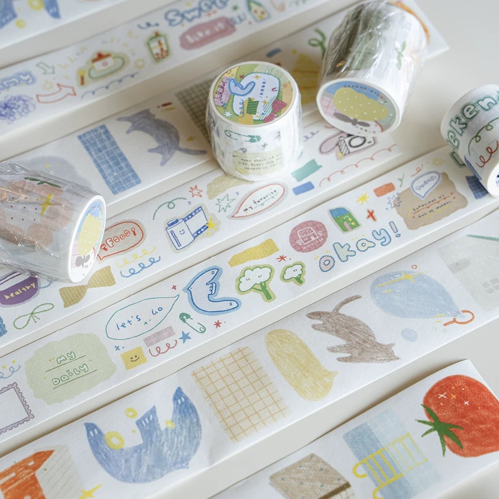 Washi Tape Rolls - Orange Studio Vintage Graffiti Poster Rolls