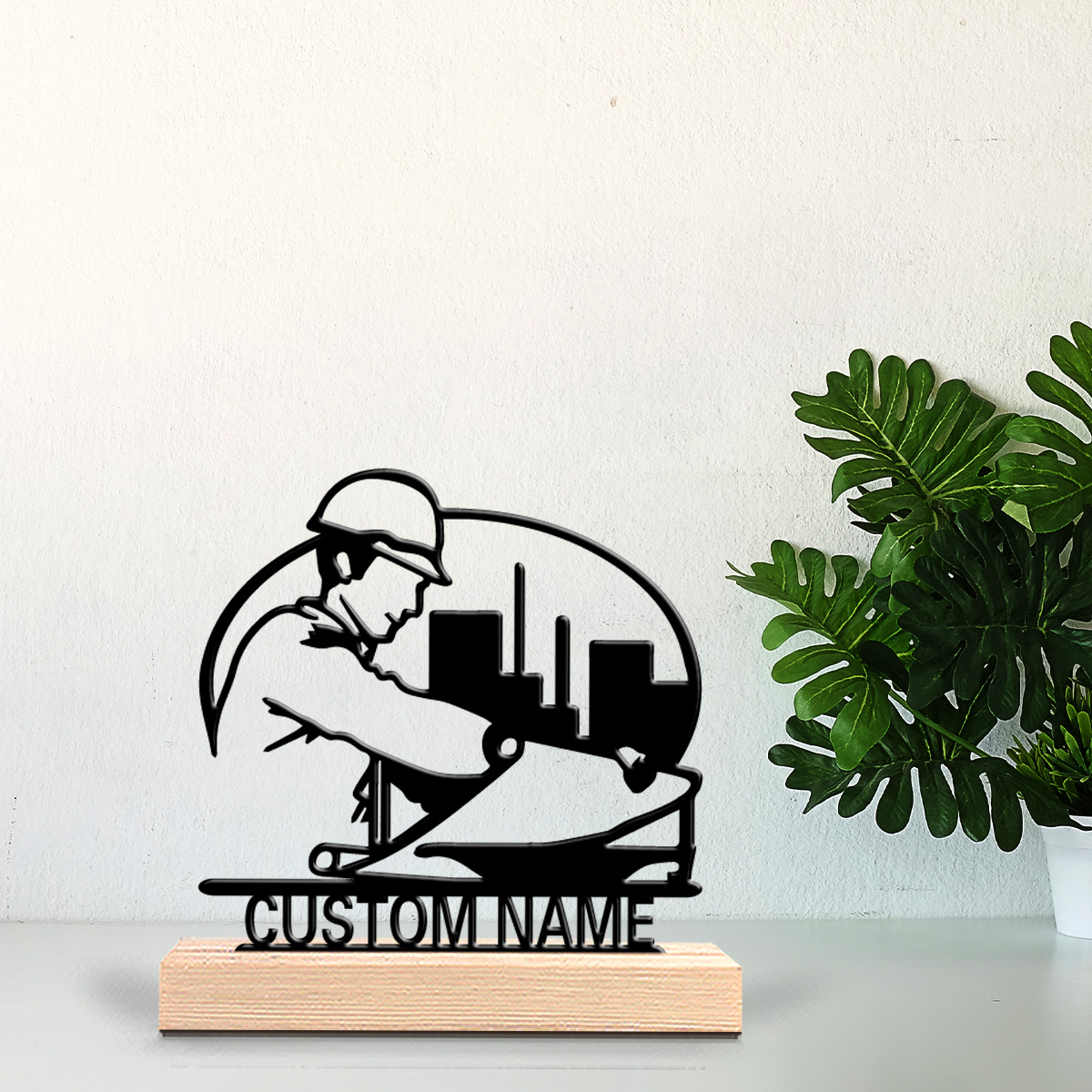 Art Craft Names - 1pc construction worker Customized Name Metal