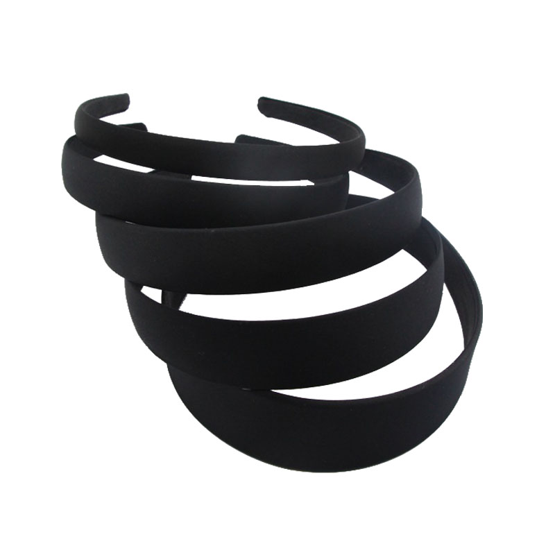 Art And Craft Hair - 4pcs Black simple wide hair bands