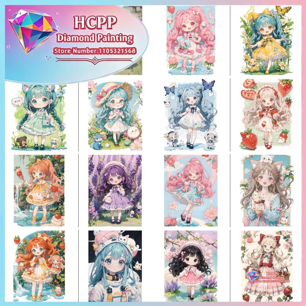 Art Craft Japan - Cartoon Cute Girl Diamond Drawing Kit