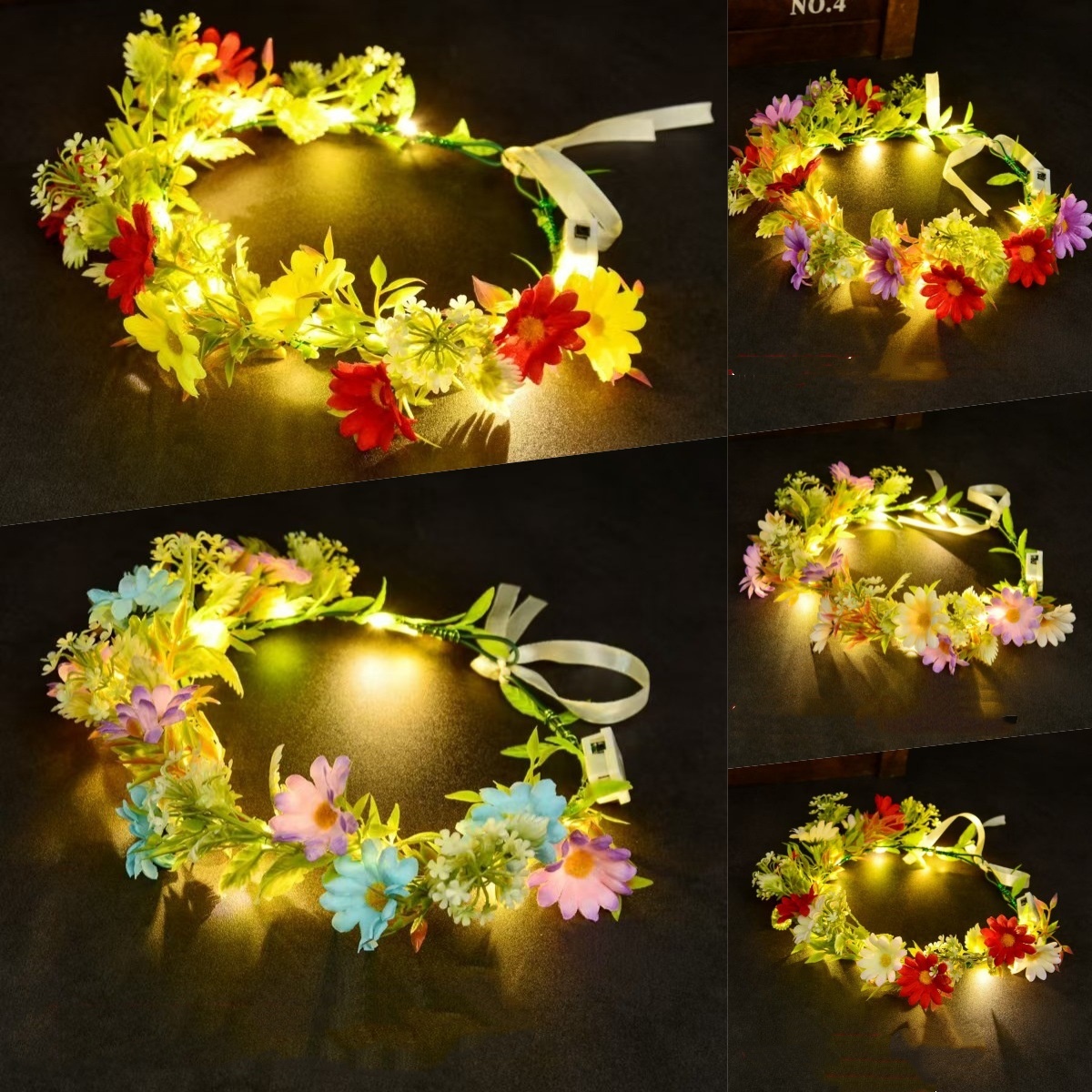Art And Craft Hair - LED Light Up Flower Crown Headband