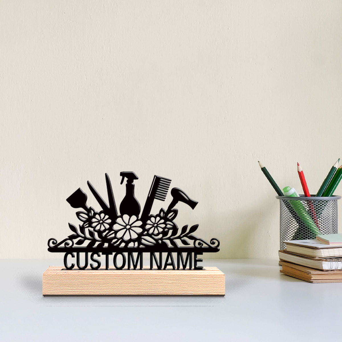 Art Craft Names - 1pc salon haircut Customized Name Metal