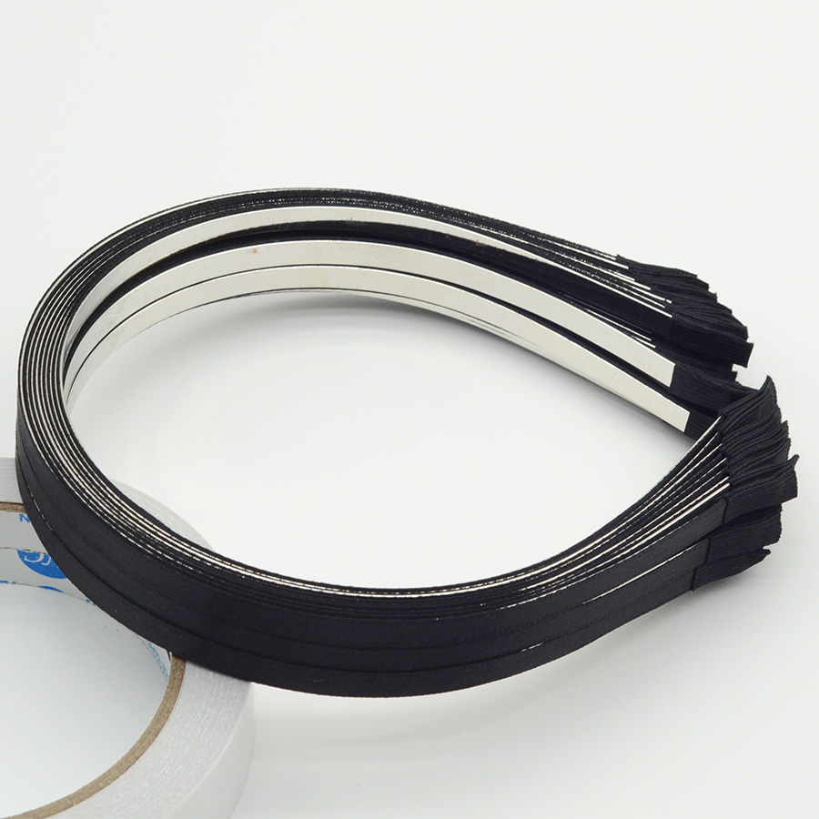 Art And Craft Hair - 10PCS 5mm Black Satin Ribbon Covered