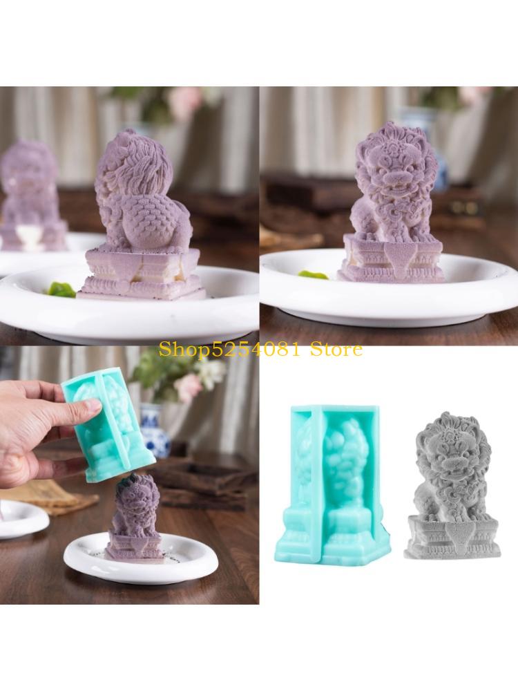 Art Craft Ice Cream - AXYC Safe Chinese Lions Silicone Molds