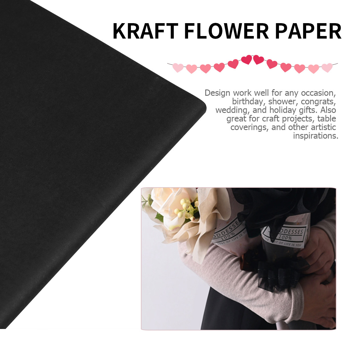20Pcs Premium Black Kraft Wrap - Art Craft Books 评论和价格