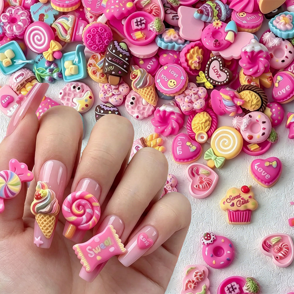 50PCS Cute Mini Dessert Resin  - Art Craft Ice Cream 评论和价格