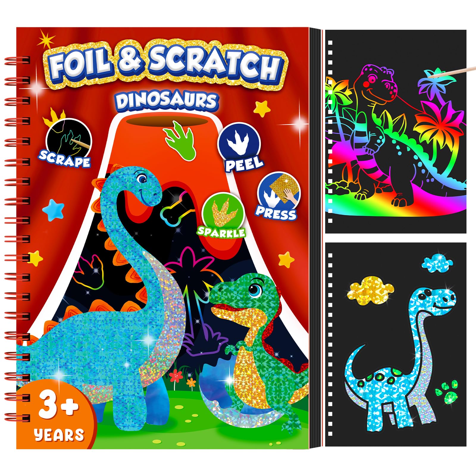 Dinosaur Scratch Art Book for  - Art Craft Books 评论和价格