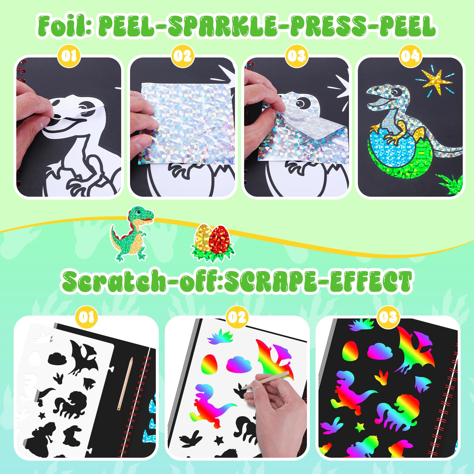 Dinosaur Scratch Art Book for  - Art Craft Books 评论和价格