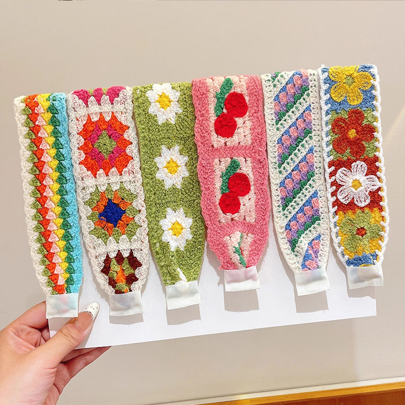 Knitting Colorful Flower Print - Art And Craft Hair 评论和价格