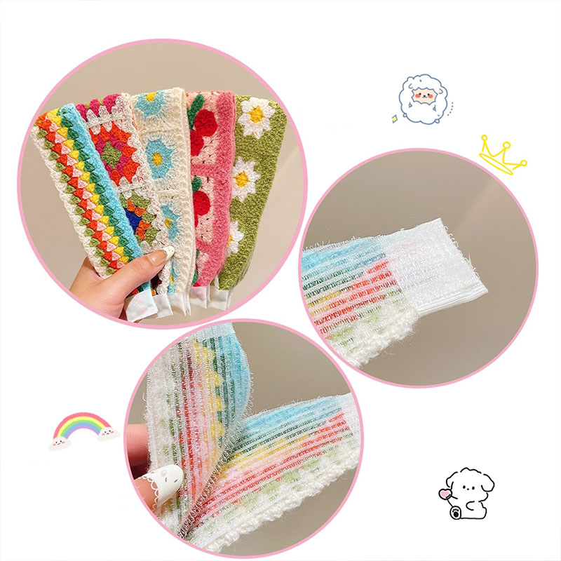 Knitting Colorful Flower Print - Art And Craft Hair 评论和价格