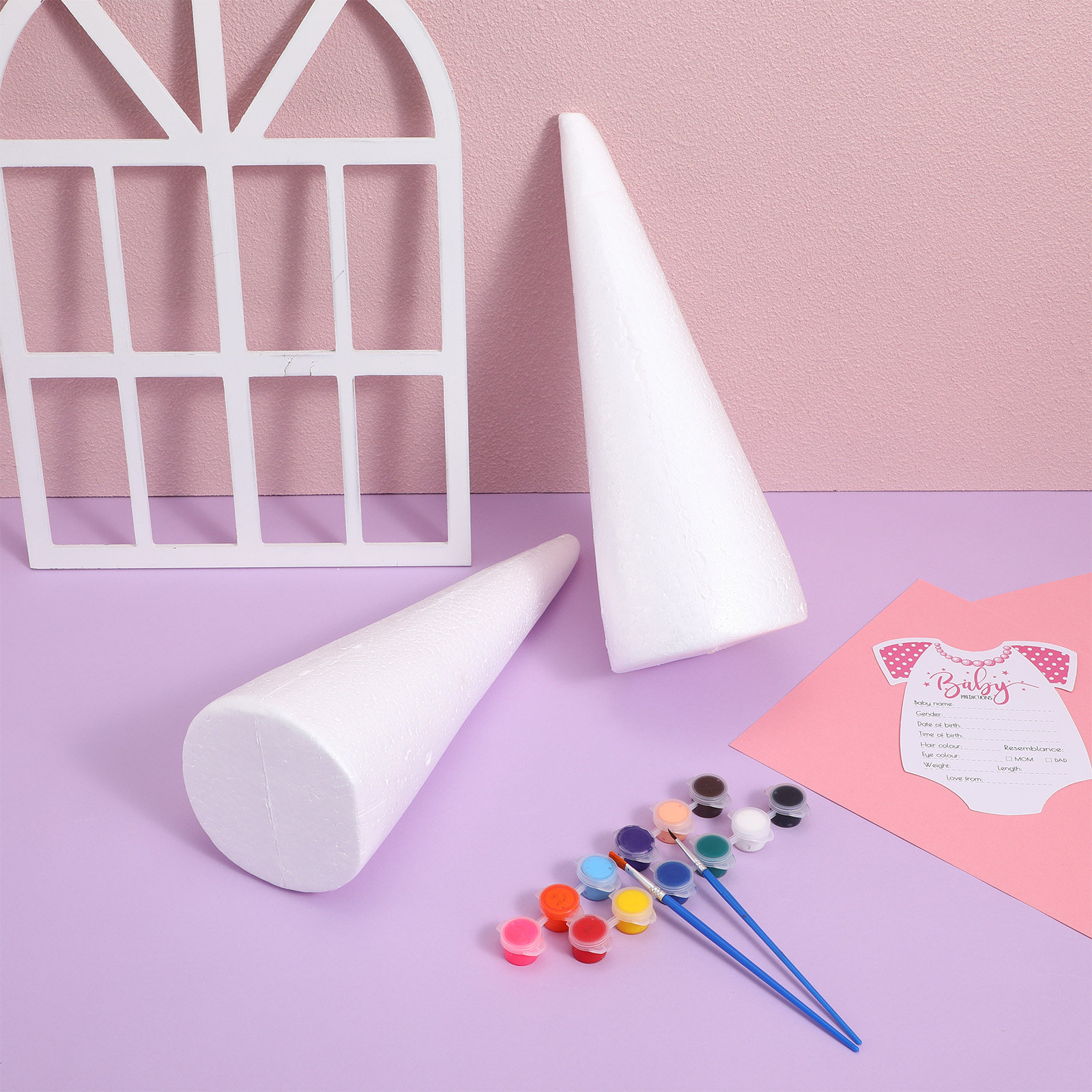 2Pcs White Polystyrene Foam Co - Art Craft For Kindergarten 评论和价格
