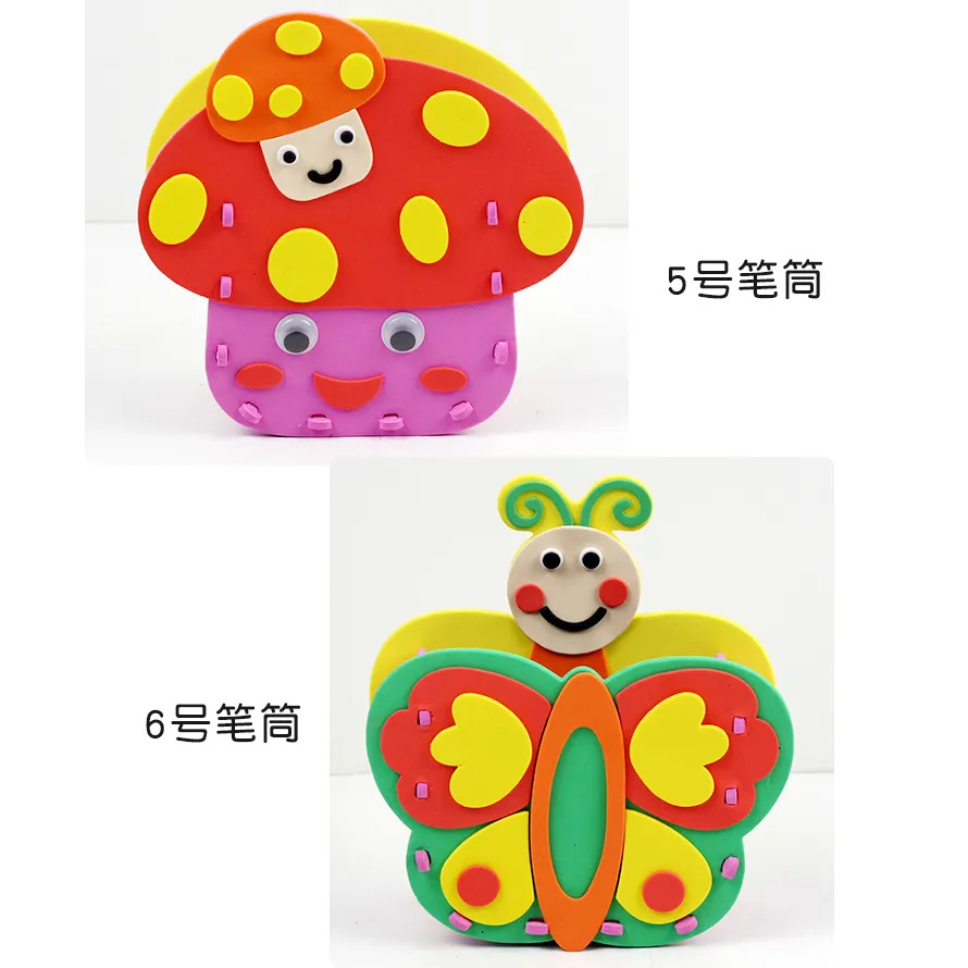 2pcs DIY Cartoon Pen Container - Art Craft For Kindergarten 评论和价格