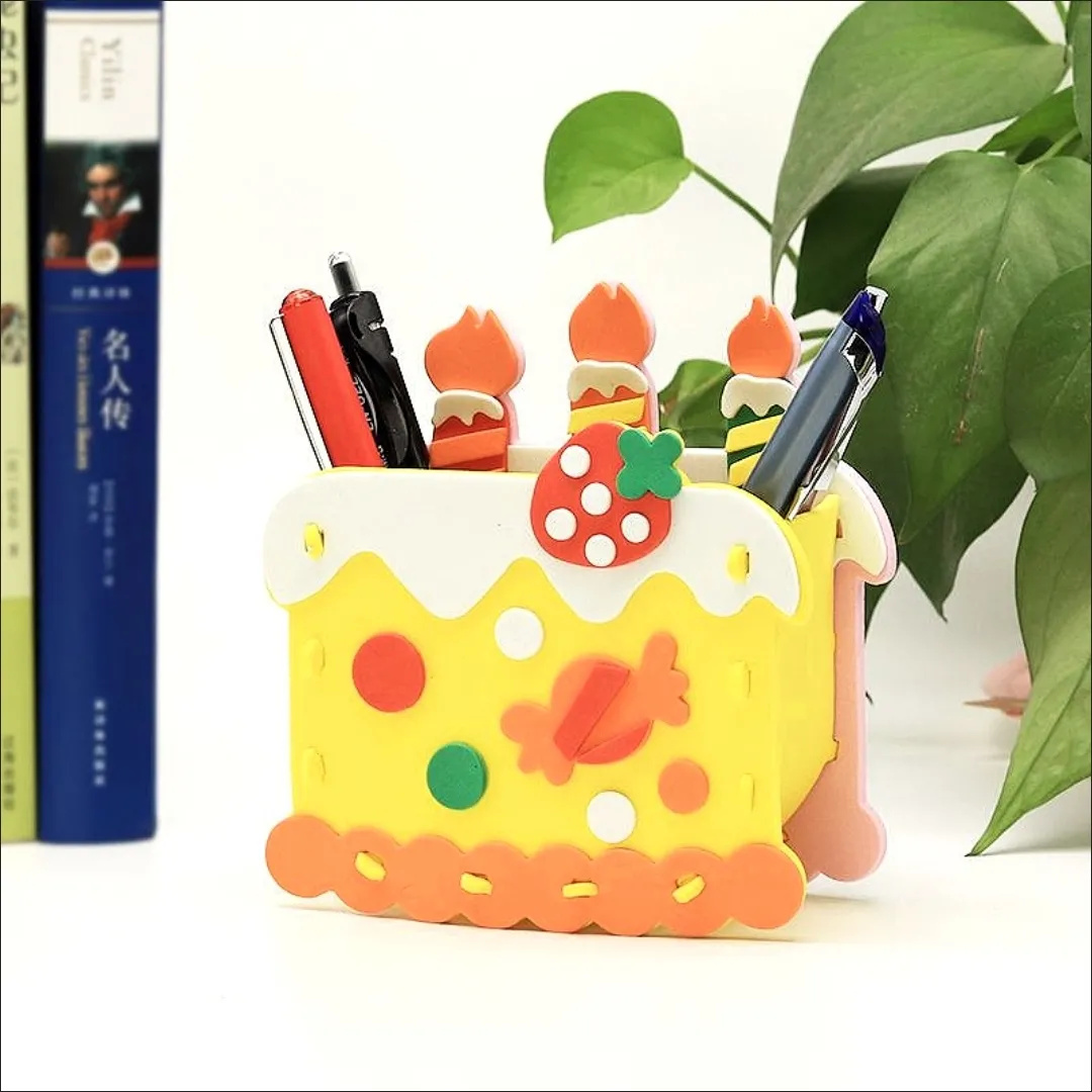 2pcs DIY Cartoon Pen Container - Art Craft For Kindergarten 评论和价格