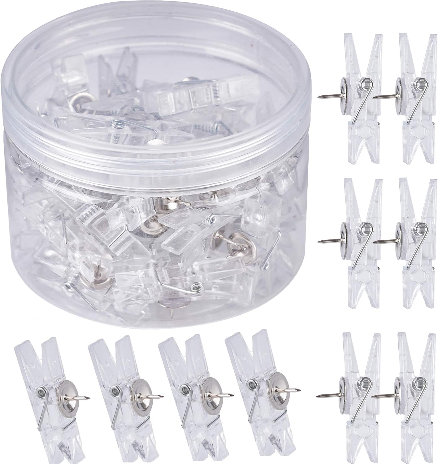 60Pcs Clear Decorative Push Pi - Art Craft Board 评论和价格