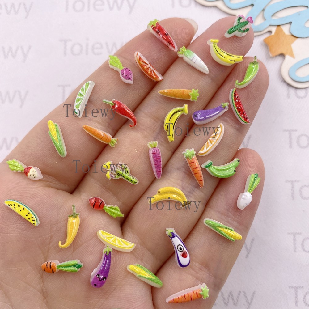 100pcs Resin Colorful Glitter  - Art Craft Vegetables 评论和价格