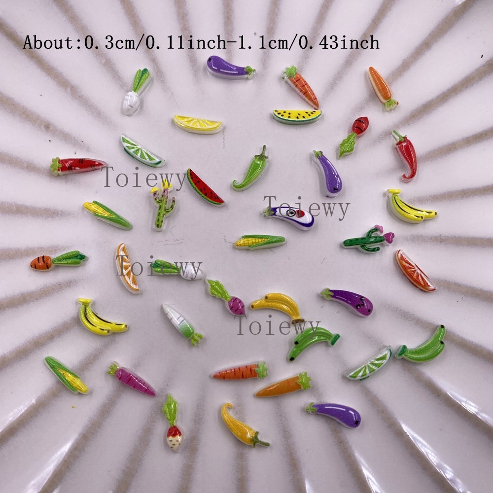 100pcs Resin Colorful Glitter  - Art Craft Vegetables 评论和价格