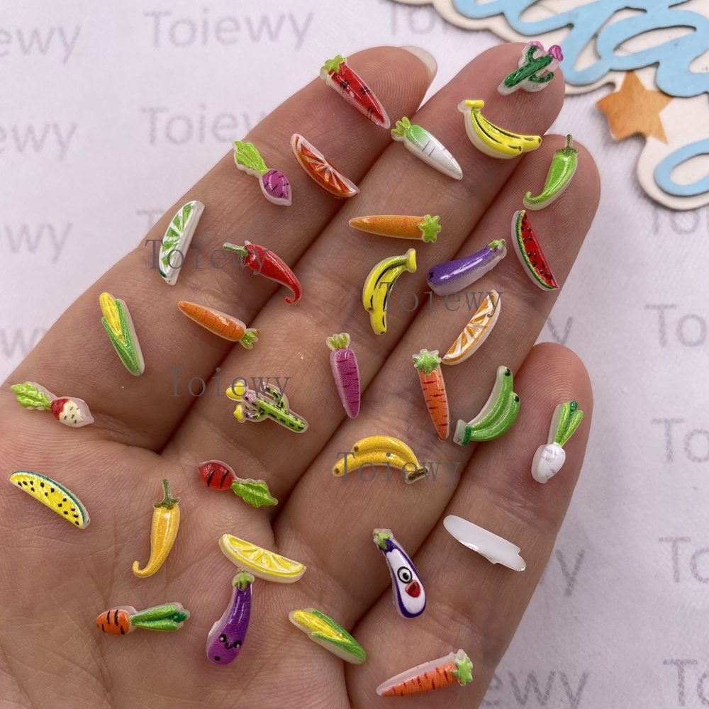 100pcs Resin Colorful Glitter  - Art Craft Vegetables 评论和价格