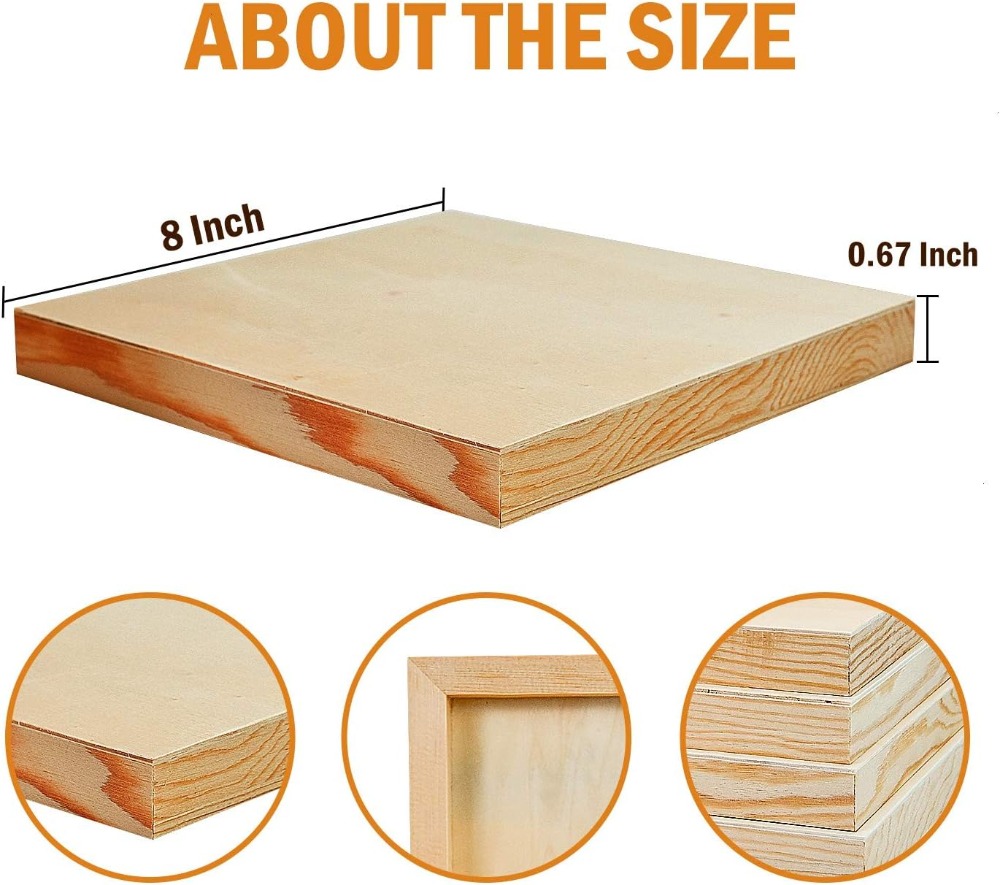 6 Pack 8x8 Inch Unfinished Woo - Art Craft Board 评论和价格