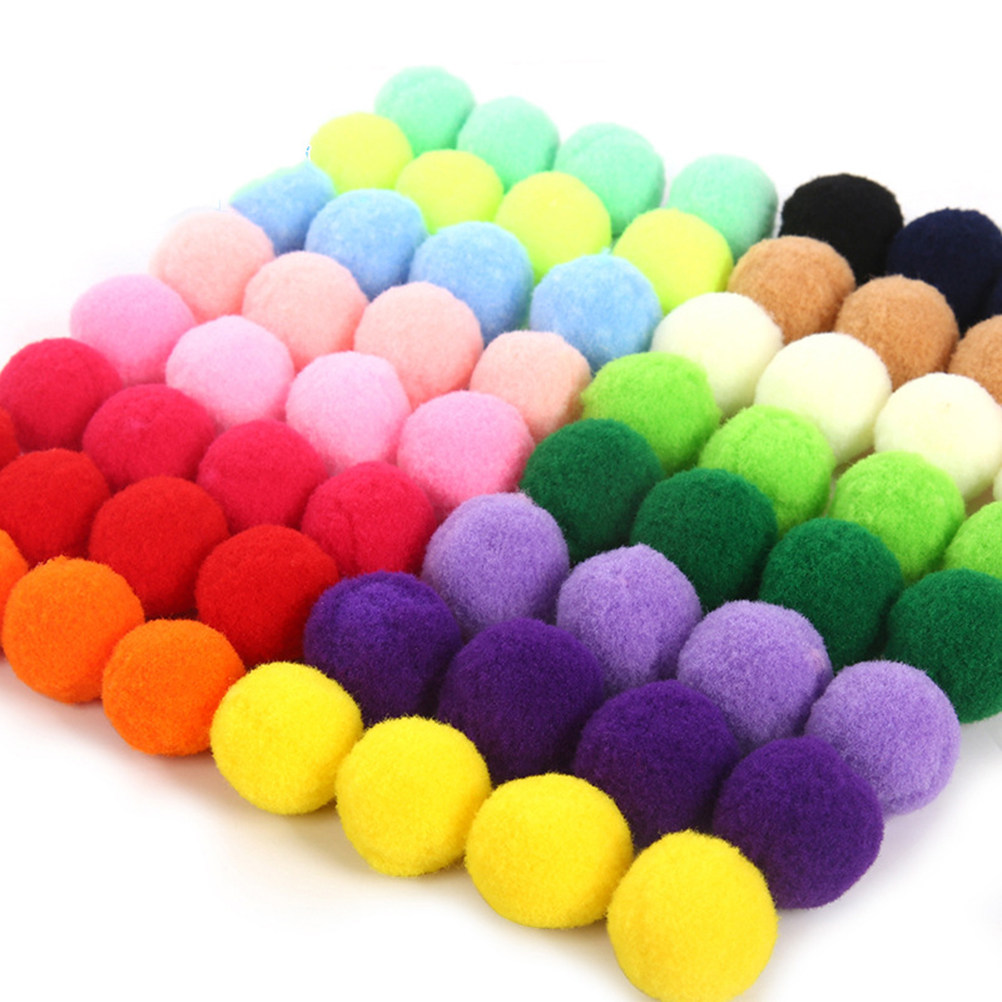 100Pcs Pom Ball Handmade Mater - Art Craft For Kindergarten 评论和价格