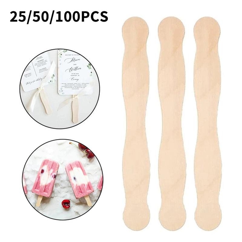 Wooden Popsicle Sticks Paddle  - Art Craft Ice Cream 评论和价格