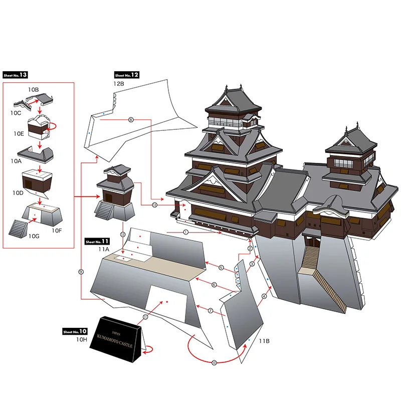 Japan Kumamoto Castle Mini 3D  - Art Craft Japan 评论和价格