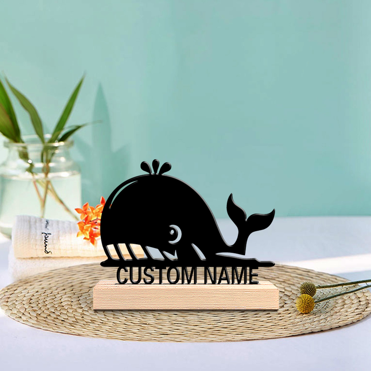 1pc Abstract whale Customized  - Art Craft Names 评论和价格