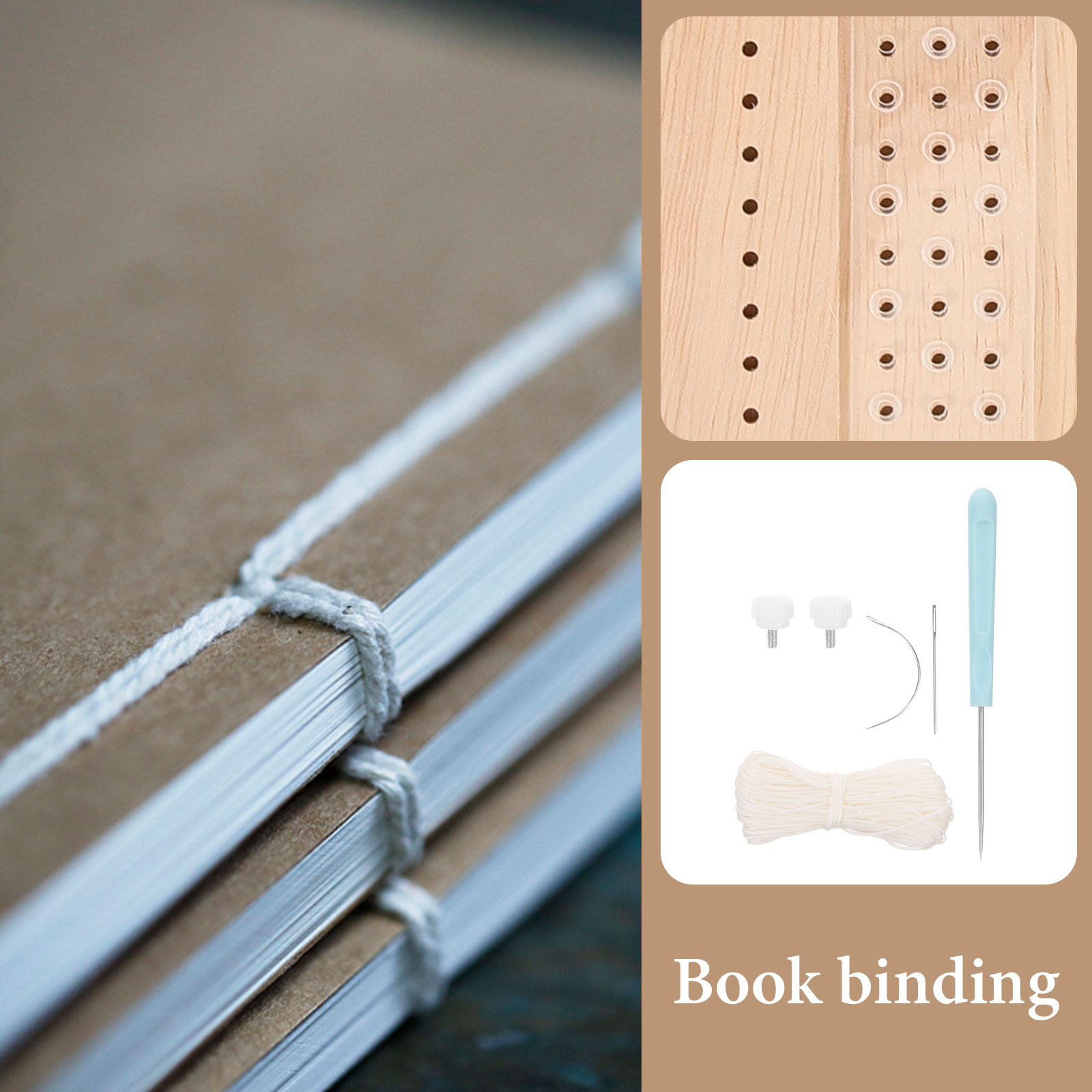 1Set Handheld Hole Punching an - Bookbinding Supply Kit 评论和价格