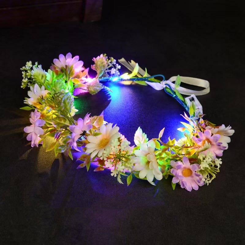 LED Light Up Flower Crown Head - Art And Craft Hair 评论和价格