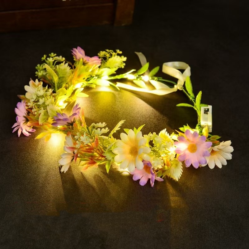 LED Light Up Flower Crown Head - Art And Craft Hair 评论和价格