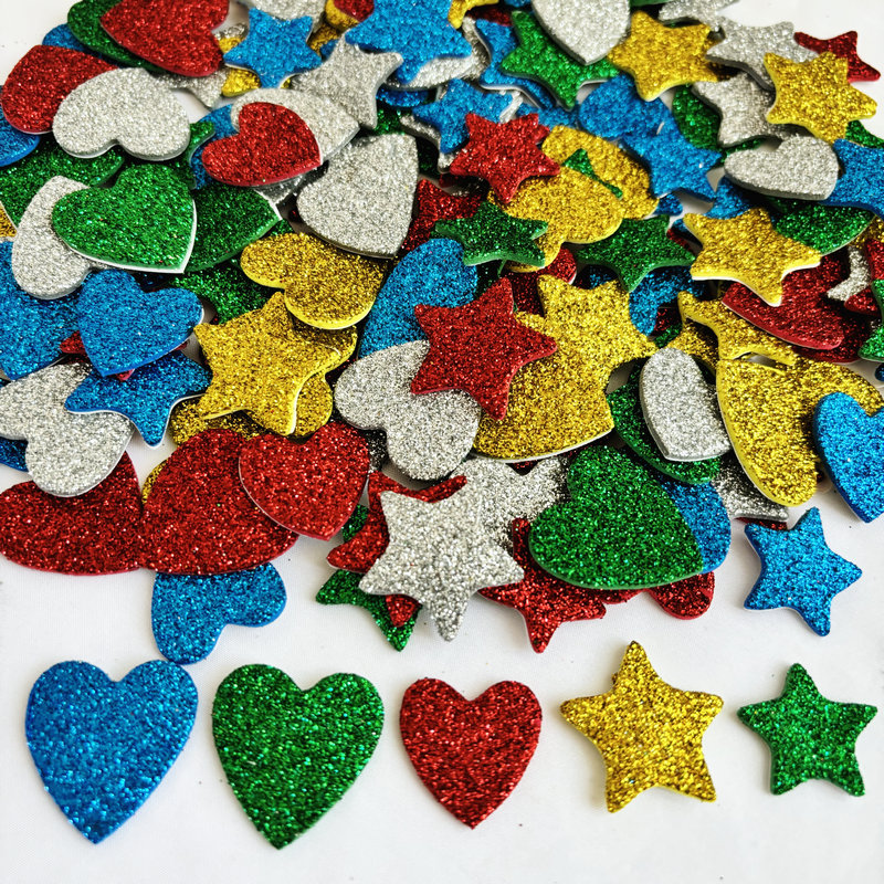 150PCS/LOT.Glitter star and he - Art Craft For Kindergarten 评论和价格