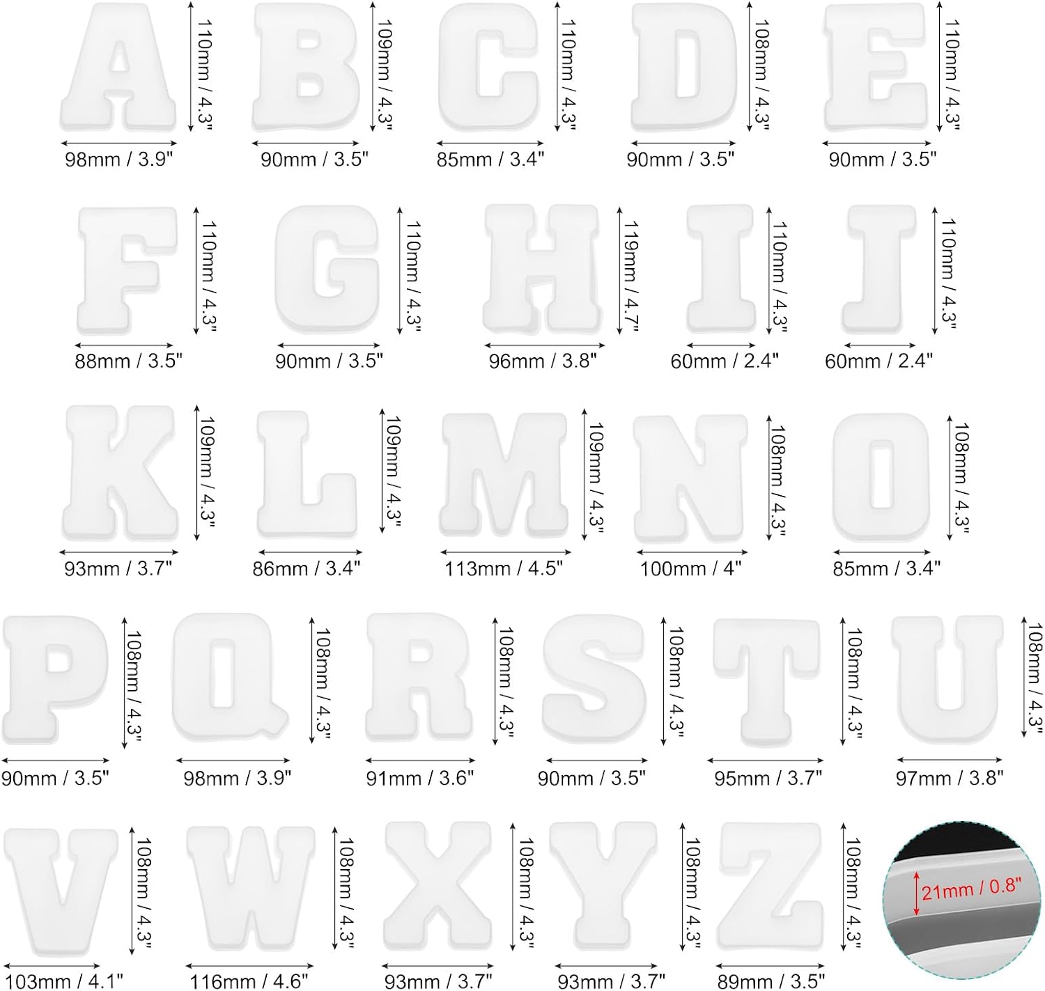 26pcs Large Letter Resin Moldi - Art And Craft Letter Z 评论和价格