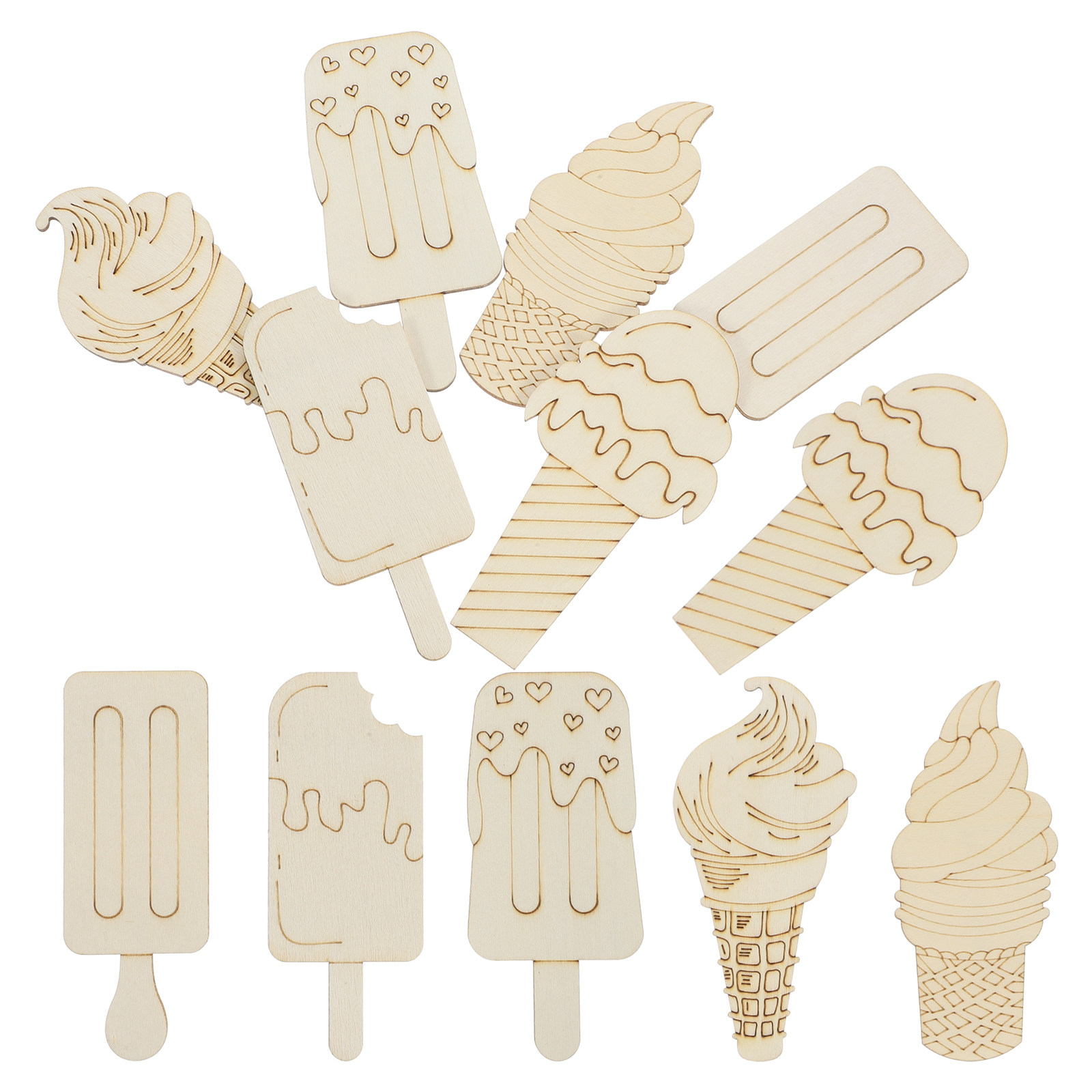 30Pcs Blank Wooden Ice Cream C - Art Craft Ice Cream 评论和价格