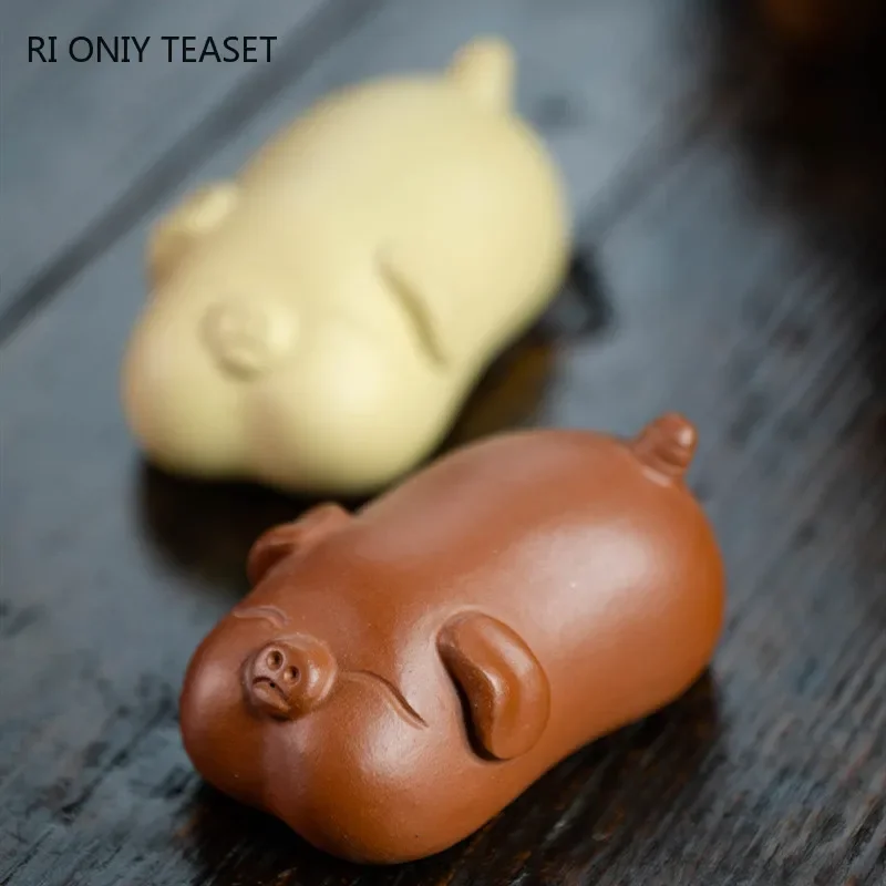 Yixing Handmade Cute Pig Statu - Art Craft Clay 评论和价格
