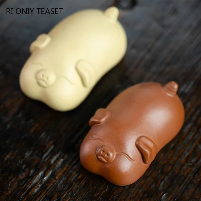 Yixing Handmade Cute Pig Statu - Art Craft Clay 评论和价格
