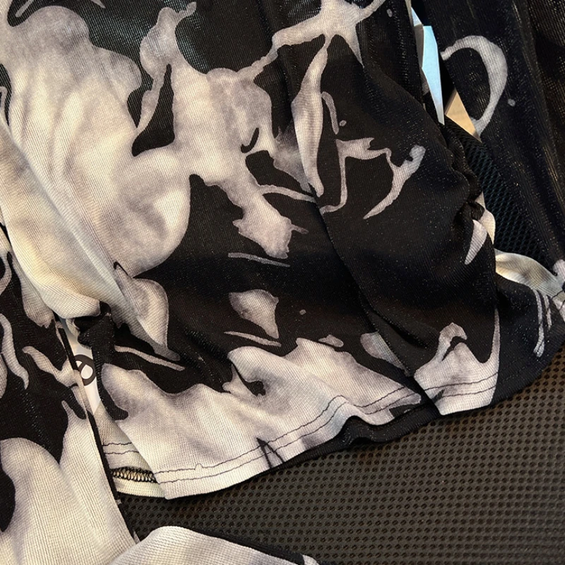 Long Sleeve T-shirts Women Tie - Silk Painting Dye 评论和价格