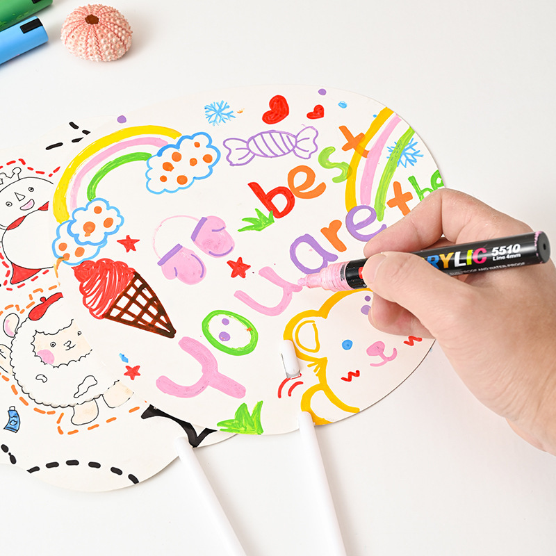 DIY Hand-Painted Fan Paper for - Art Craft For Kindergarten 评论和价格
