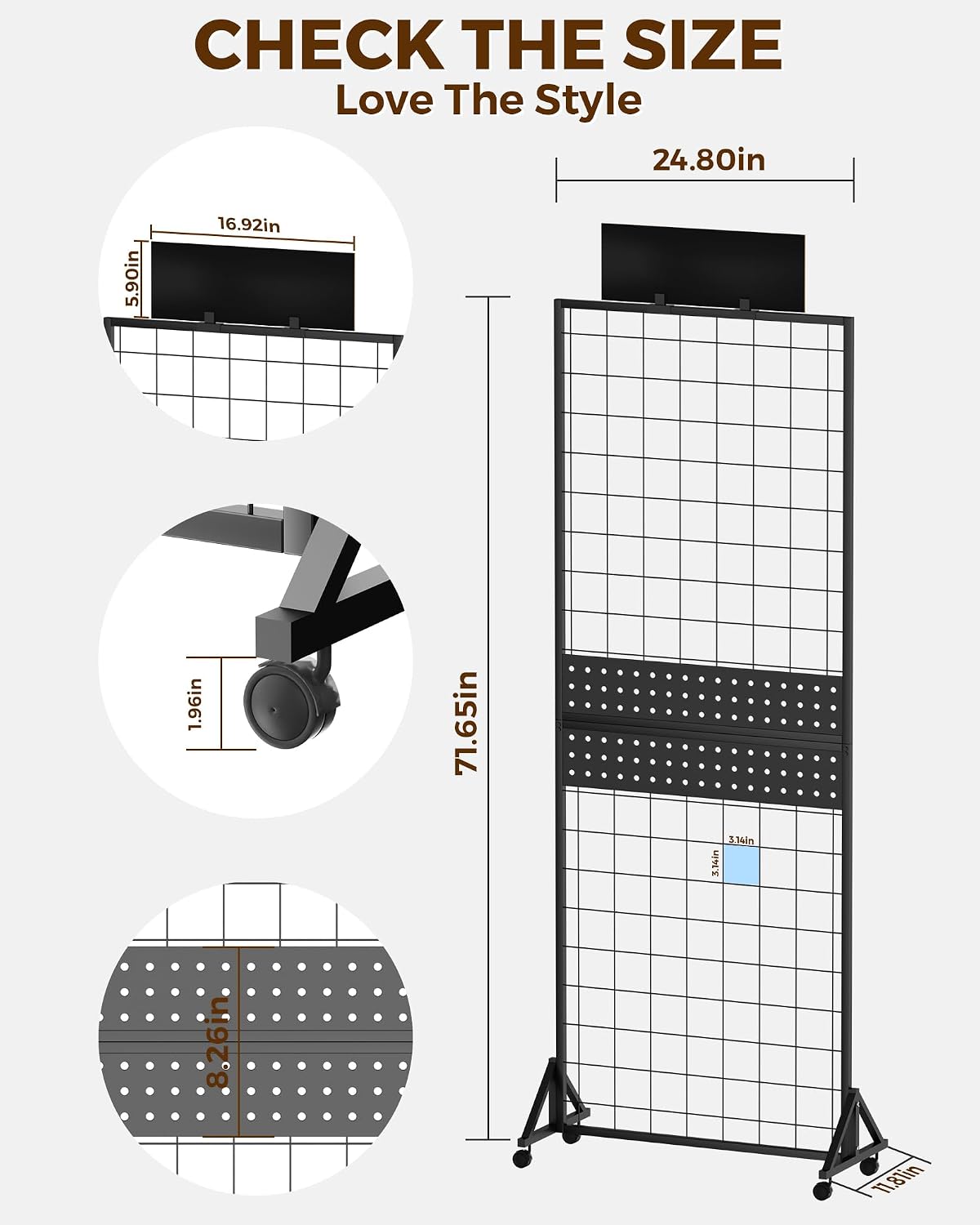 Movable 3-in-1 Gridwall Displa - Art Craft Board 评论和价格