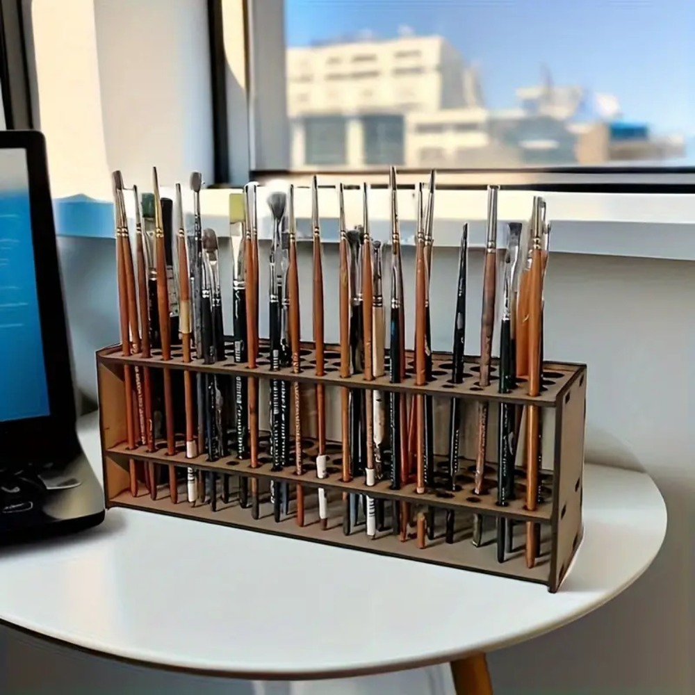 Wooden Brush Holder 67-Slot Pr - Art Craft Japan 评论和价格
