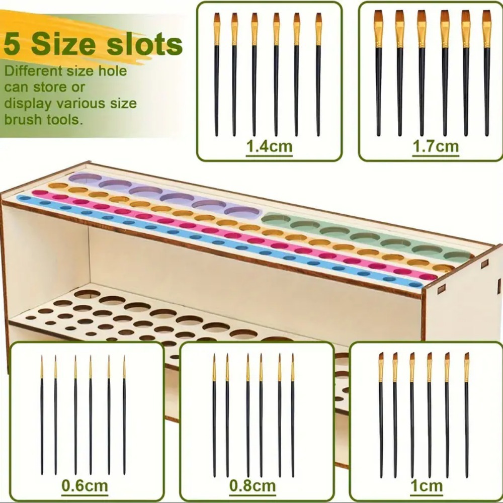 Wooden Brush Holder 67-Slot Pr - Art Craft Japan 评论和价格