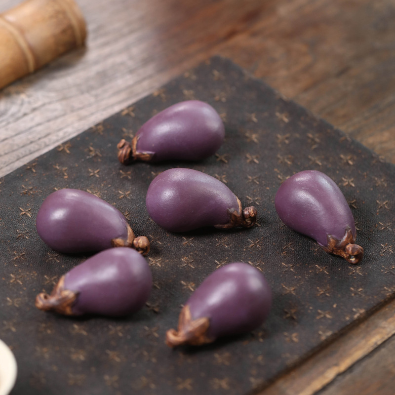 Purple Sand Eggplant Tea Pet H - Art Craft Vegetables 评论和价格