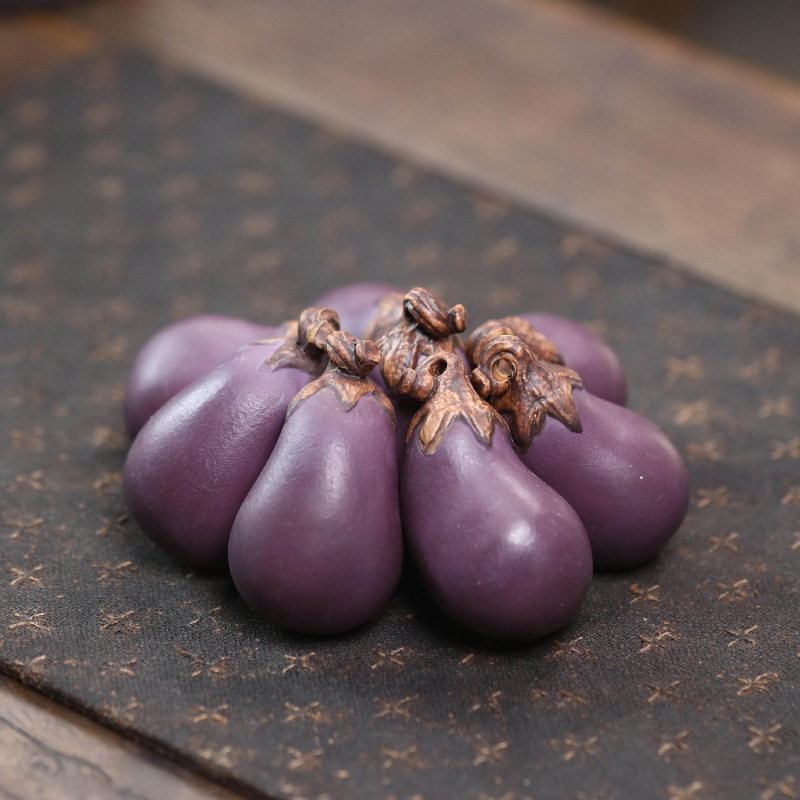 Purple Sand Eggplant Tea Pet H - Art Craft Vegetables 评论和价格