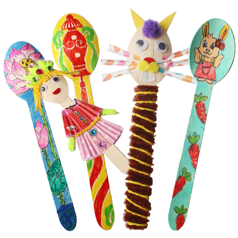20PCS/LOT.Wood spoon arts and  - Art Craft For Kindergarten 评论和价格