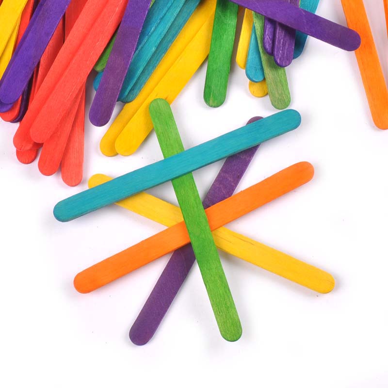 50Pcs/Lot Natural Wood & Color - Art Craft Ice Cream 评论和价格