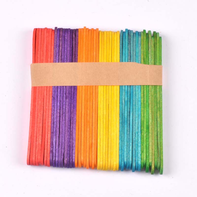 50Pcs/Lot Natural Wood & Color - Art Craft Ice Cream 评论和价格