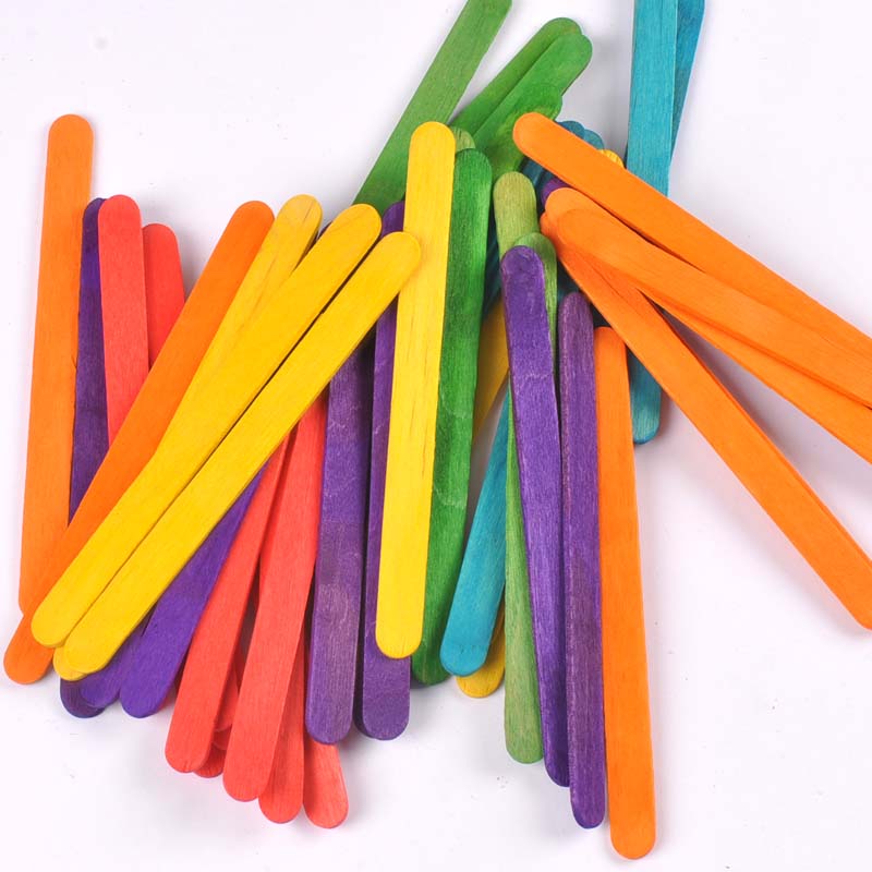50Pcs/Lot Natural Wood & Color - Art Craft Ice Cream 评论和价格