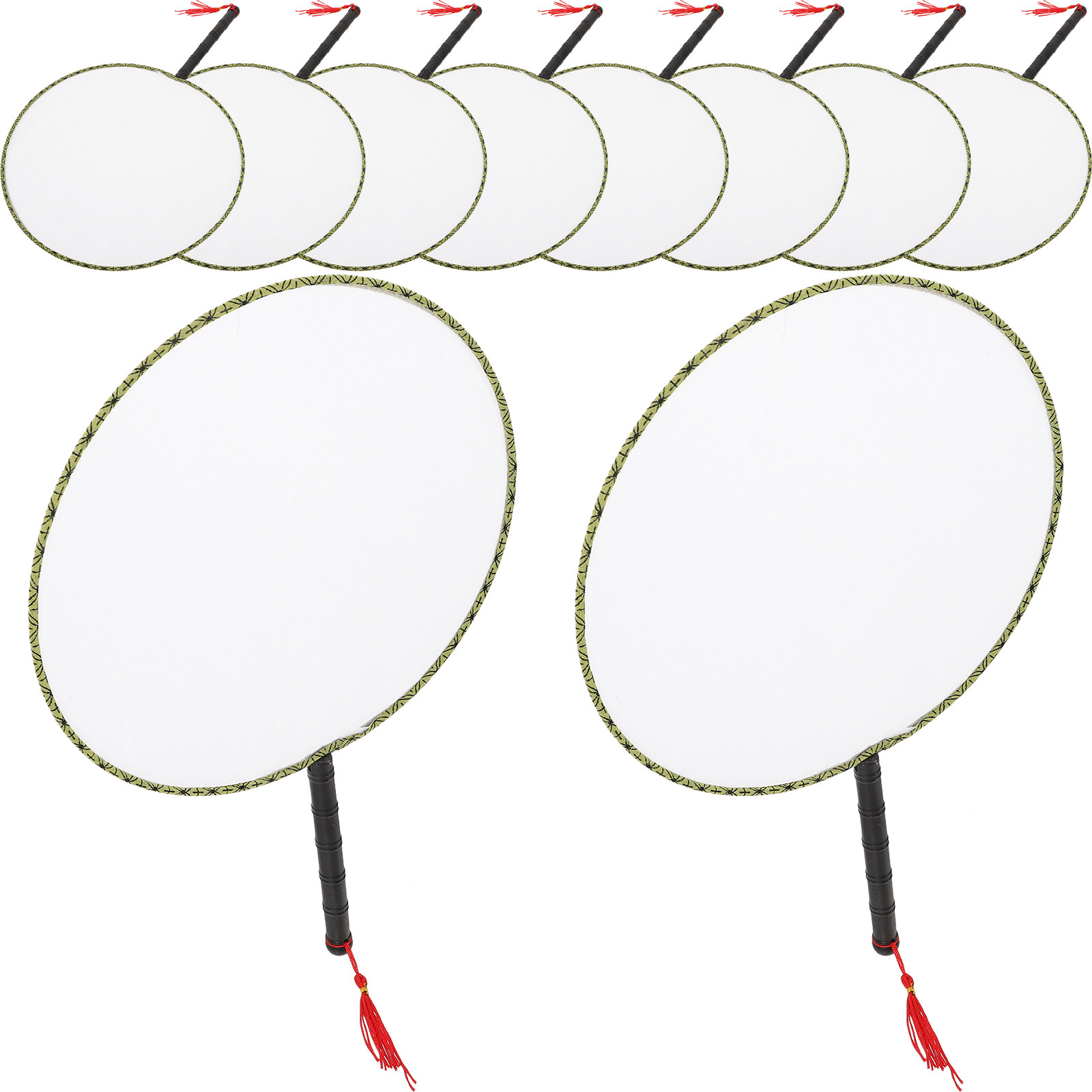 10pcs Painting Fan White Round - Art Craft For Kindergarten 评论和价格